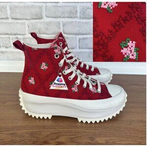⭐⭐CONVERSE Run Star Hike Platform Sz 9 Men Shoes Cross Stitch Roses Red A14885C⭐